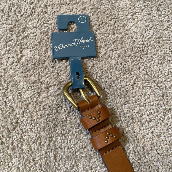 Women’s Brown Belt L Gold Buckle & Gold Detail NWT - Picture 2 of 5